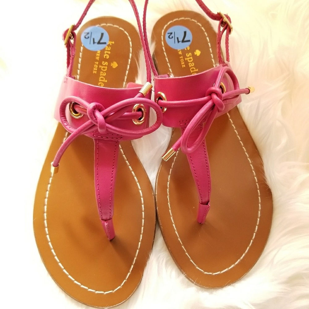 Kate Spade Bow Carolina Pink Sandals 7.5
